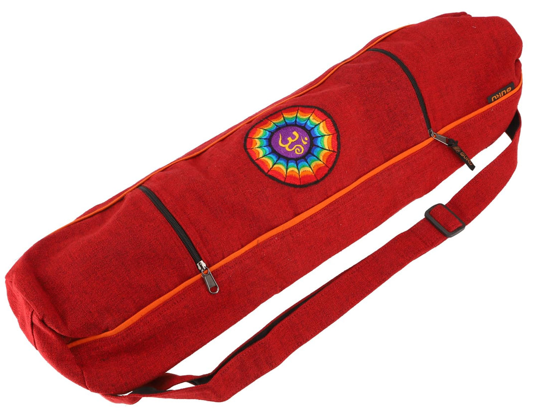 GURU SHOP Yogamatten-Tasche Om - Rot, Herren/Damen, Baumwolle, 65x15x15 cm, Taschen für Yogamatten E