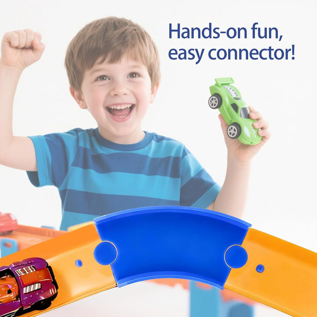Sinbana 6stk Kurvenschienen-Set für Hot Wheels, ABS-Schienenkomponenten mit 45 Grad -Kurve Spielzeug