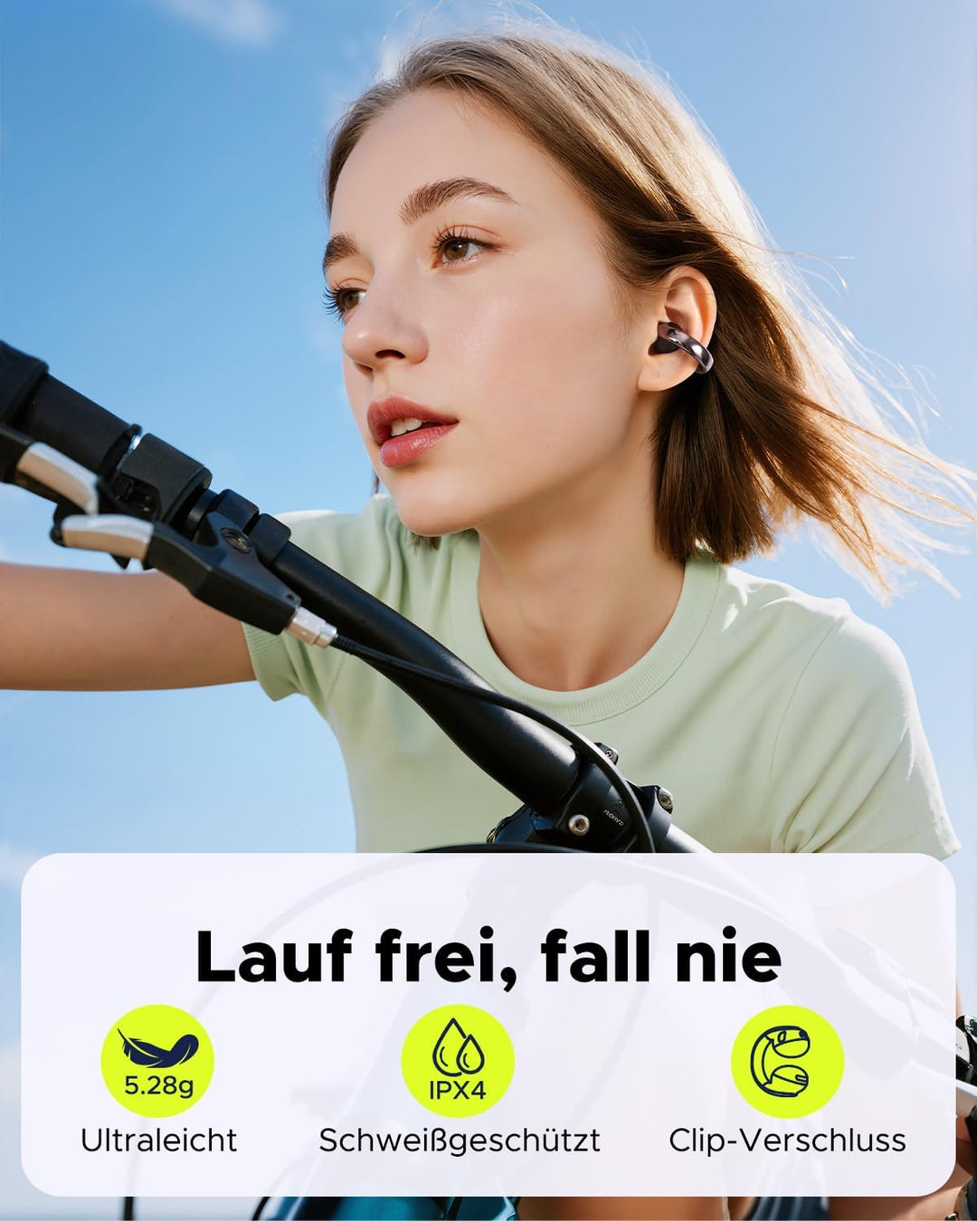 Y1 Lite Open-Ear Kopfhörer, Bluetooth 6.0 Leichtgewichte, 30H Spielzeit, 13mm Bass-Treiber, Digitala