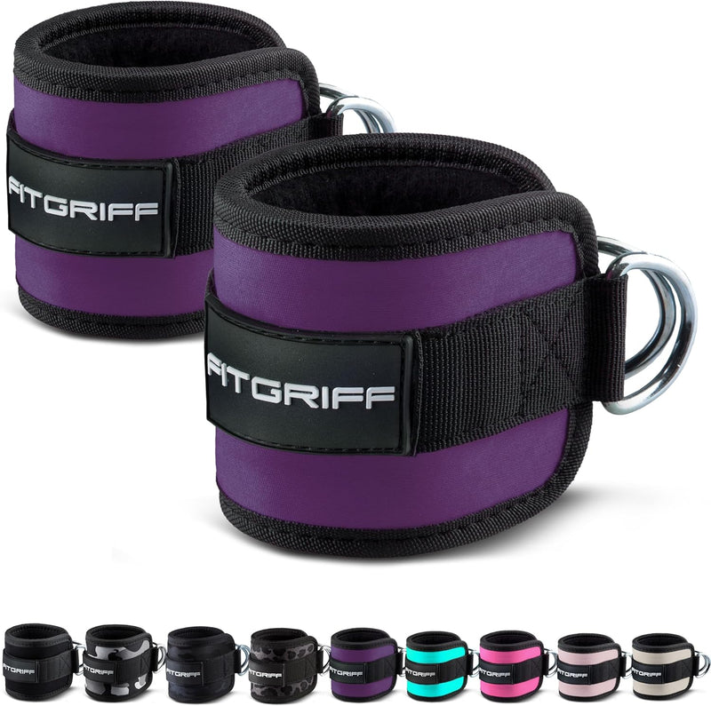 Fitgriff® Fussschlaufen V1 (gepolstert) - für Fitness Training am Kabelzug - (2 Stück) Ankle Straps