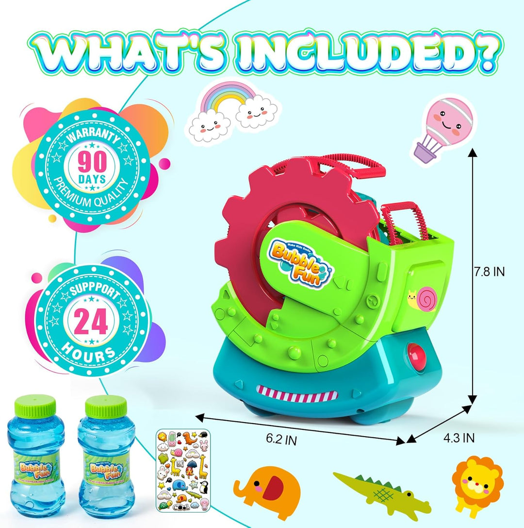 Seifenblasenmaschine für Kinder,Automatischer Blasenmacher mit 236mL Seifenblasenwasser - Machen Ext