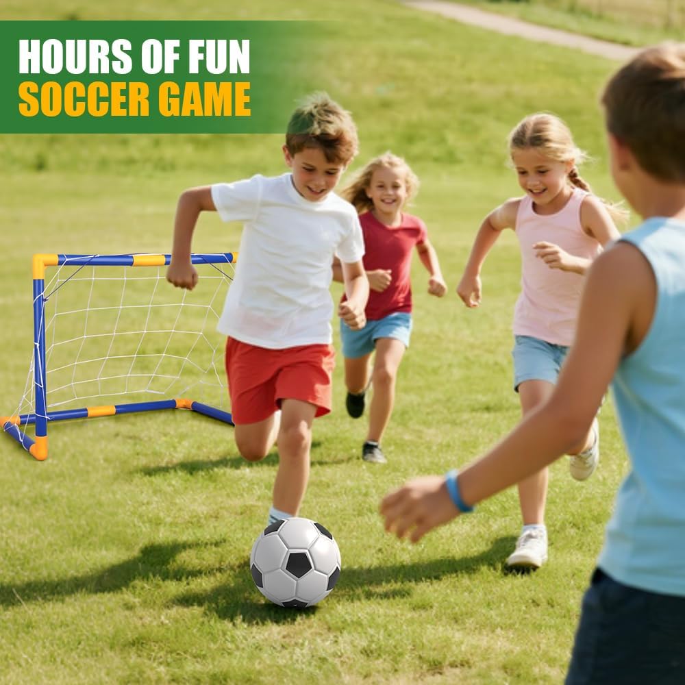 Fussball Tor Set für Kinder und Jugend, tragbare Fussball Tor Trainingsgeräte, Mini Netz mit Fussbal
