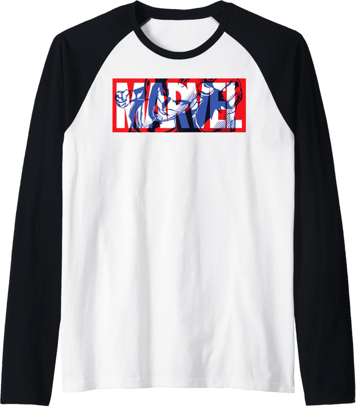 Marvel Captain Marvel Logo Fill Raglan