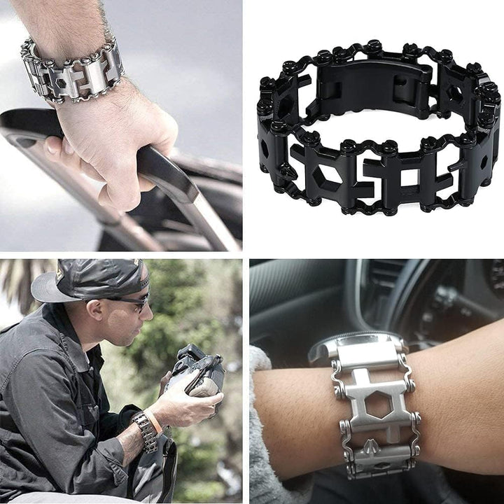 29-in-1 Edelstahl-Multitool-Armband, Tragbar