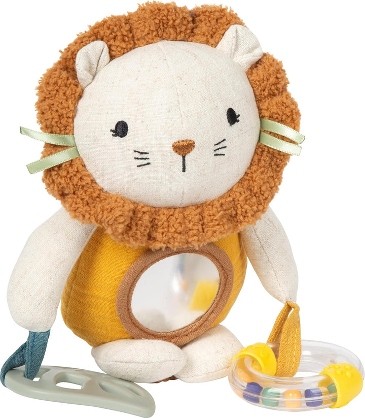small Foot Babyspielzeug Hängefigur aus Stoff „Little Lion“, multifunktionales Stofftier, mit Beissr