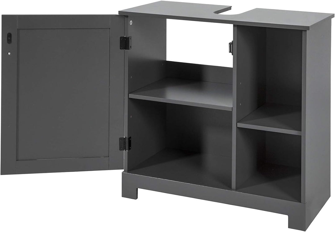 SoBuy BZR38-DG Waschbeckenunterschrank mit 2 Ablagen und 1 Tür Badschrank Waschtisch Unterschrank Ba