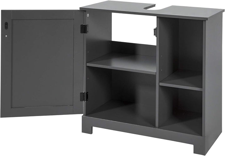 SoBuy BZR38-DG Waschbeckenunterschrank mit 2 Ablagen und 1 Tür Badschrank Waschtisch Unterschrank Ba