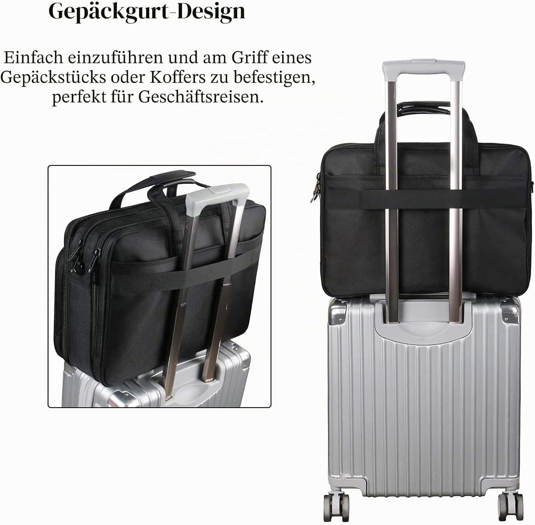 Mancro Aktentasche Herren Damen, 17 Zoll Business Laptoptasche Gross, wasserdichte Umhängetasche Mes