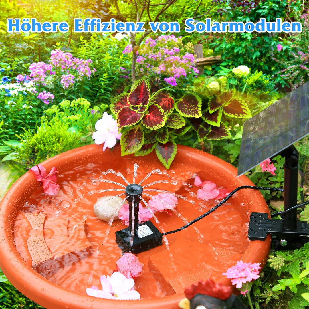 AISITIN Solarbrunnen für Draussen, Solar Springbrunnen für Aussen mit Clips,2,5W Solar Gartenbrunnen
