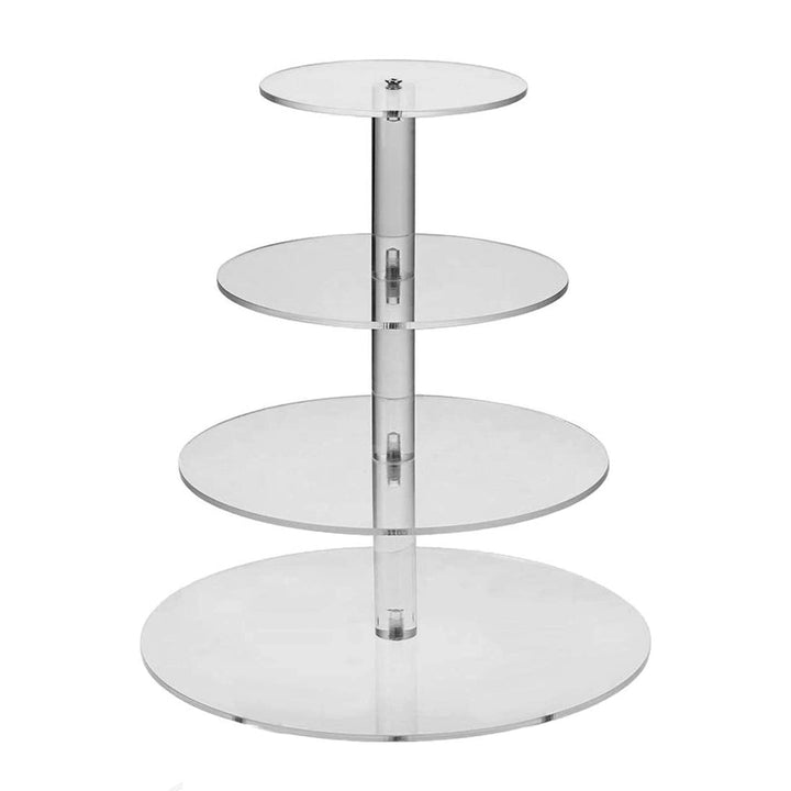 SOQKEEN Cupcake Ständer, Tortenständer 4 Etagen Acryl, 31,6cm klar rund Torten Etagere 4-stöckig Acr