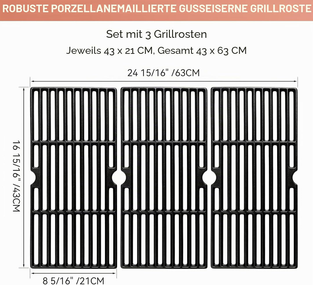 463343015 Gusseisen Grillroste Ersatz für Charbroil Advantage 463344015 463344116 463343819 46337111
