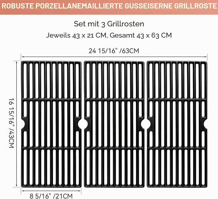 463343015 Gusseisen Grillroste Ersatz für Charbroil Advantage 463344015 463344116 463343819 46337111