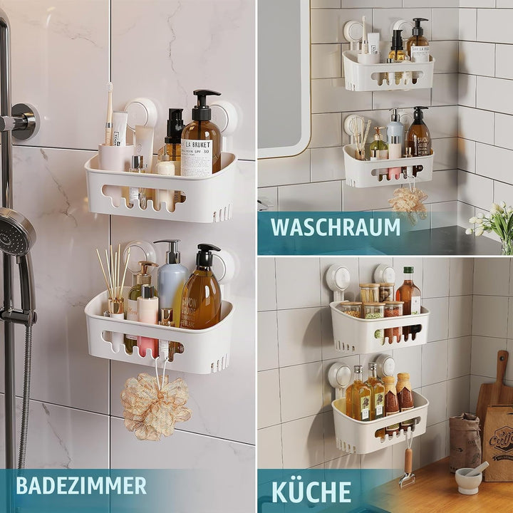 TAILI Duschablage Saugnapf Duschablage Ohne Bohren Ecke 1 Stück Duschregal Saugnäpfe Duschgel Halter