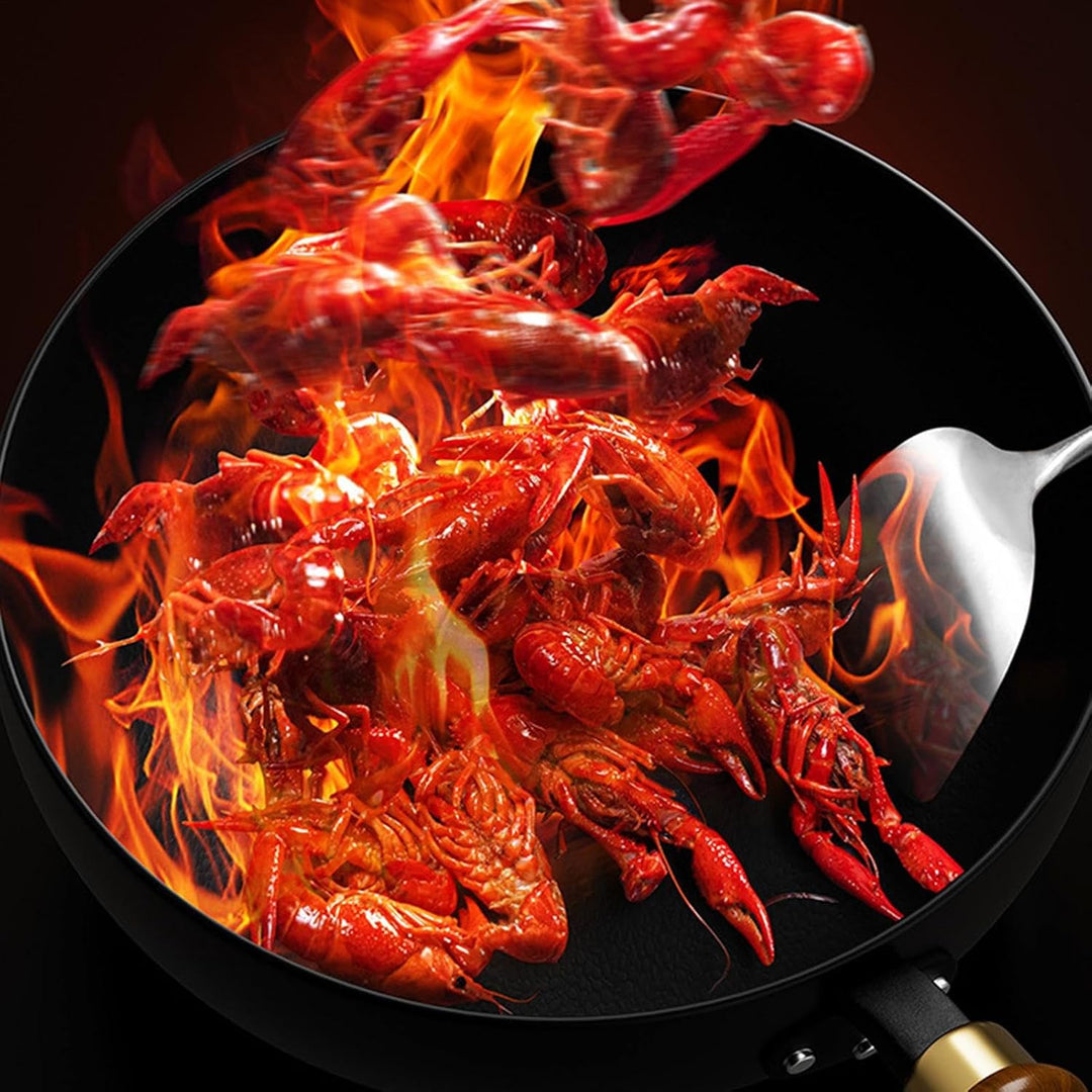 Chinesischer Wok | Uncoated Hand Forged Big Belly Pot | Eisentopf | Bratpfanne | Suppentopf | Antiha