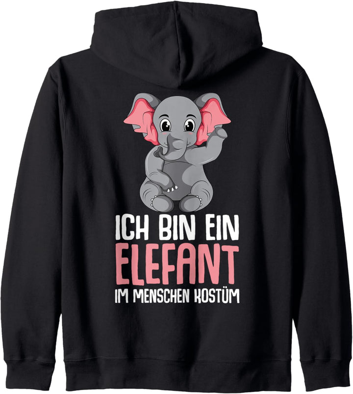 Elefanten Kostüm Kinder Mädchen Damen Elefant Kapuzenjacke