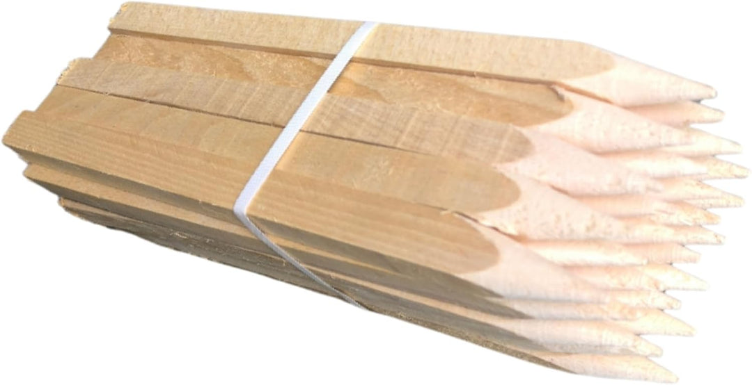 Holzpfähle Buchenholz Quadratisch 50 Stück - Längen 80 cm Holzpflöcke für Markierungen Robuste Spitz