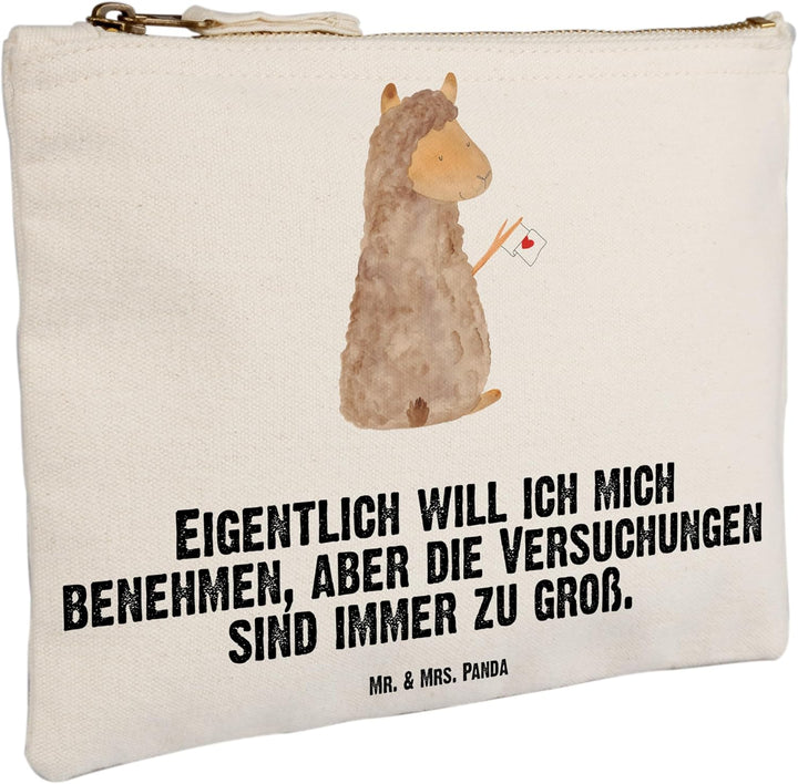 Mr. & Mrs. Panda Kosmetiktasche Alpaka Fahne Grösse XL Grosse - Geschenk, Etui, Lamas, Alpakas, Toil