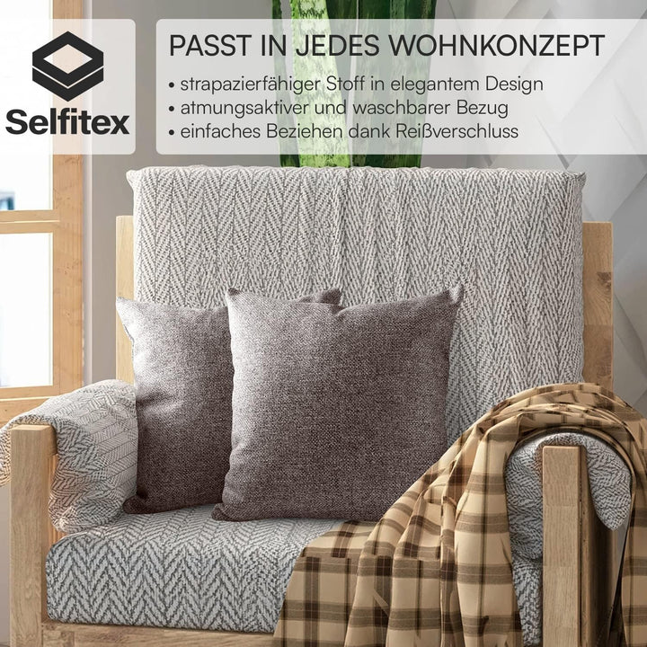 Selfitex 2er Set 40x40 cm, Sofakissen mit Füllung und Bezug, Dekokissen, Kopfkissen mit weicher Kiss