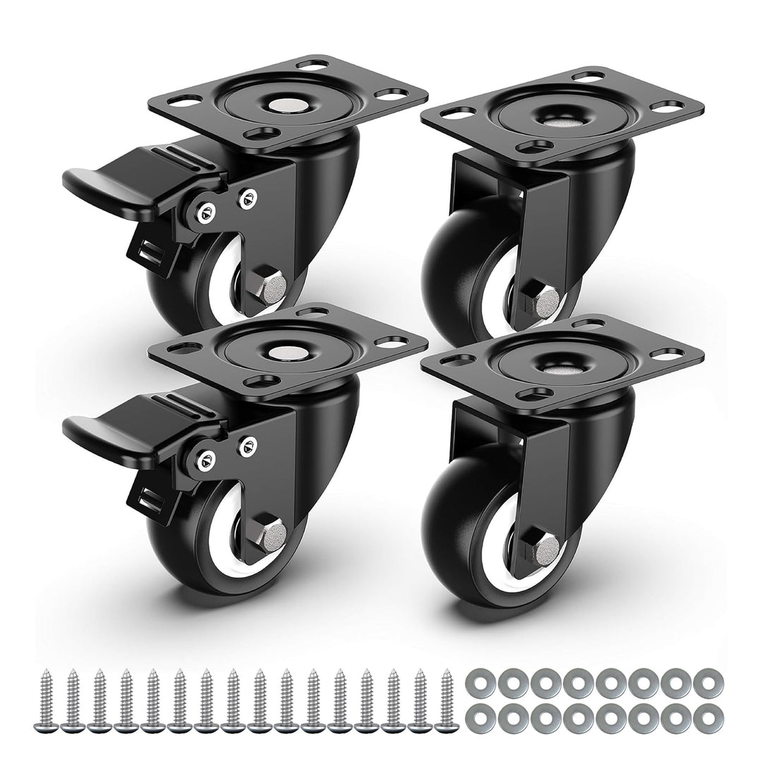 HOLKIE 50 mm Schwerlastrollen bis 250 kg - 4er Set Möbelrollen Schwerlast mit Bremsen - Transportrol