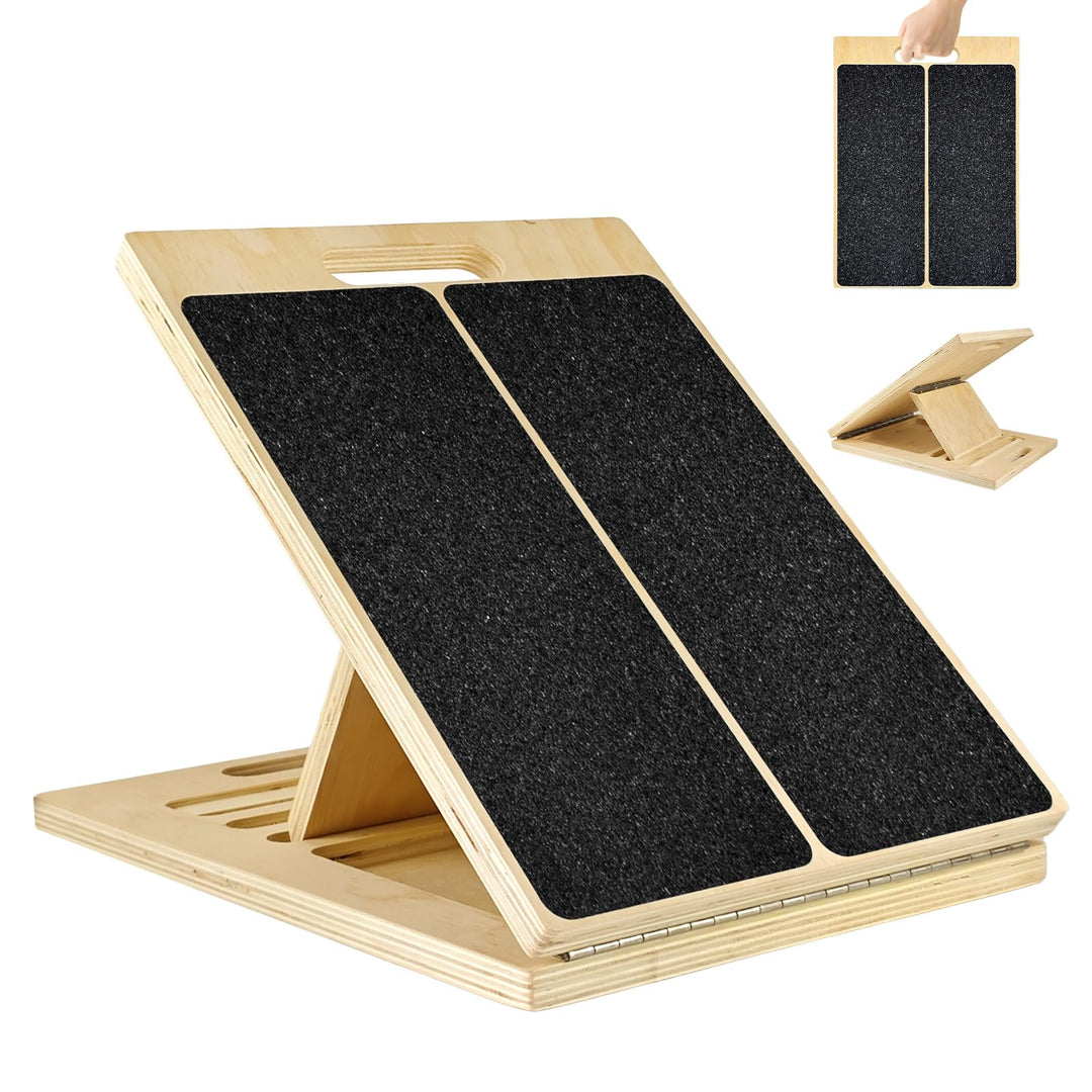Professionelles Schrägbrett aus Holz, Tragbares Wadendehner Verstellbarer Mobility Board mit Tragegr
