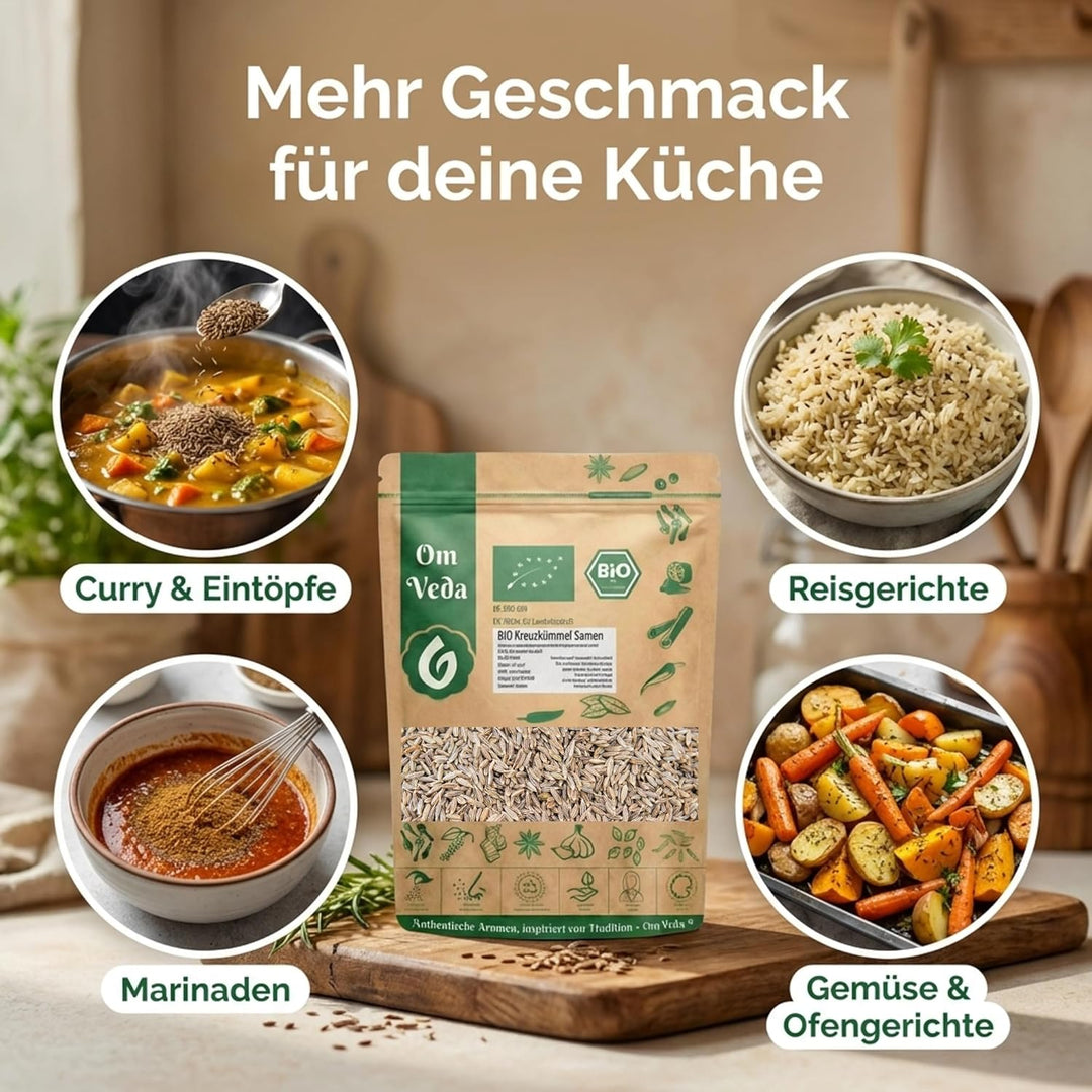 BIO Kreuzkümmel Kumin ganz 1Kg | Kreuzkümmelsamen Kreuzkümmelsaat Gewürz | Indische Ayurveda Küche |