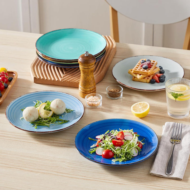 vancasso BONITA Speiseteller Steingut, Essteller set 6 Personen, Ø 21,5 cm Teller Set, Geschirr für