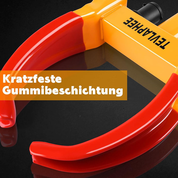 Tevlaphee Radkralle Parkkralle mit Sicherheitsschloss und 3 Schlüsseln für PKW Wohnwagen Anhänger Re