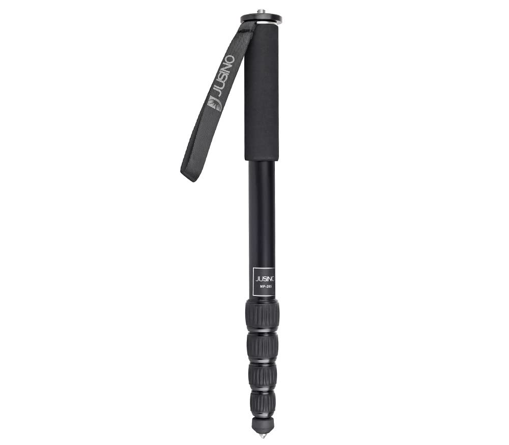 JUSINO MP-285 Leichtes Aluminium Monopod mit 5 Segmenten Aluminium-Monopod (150-164cm max. Höhe) MP-