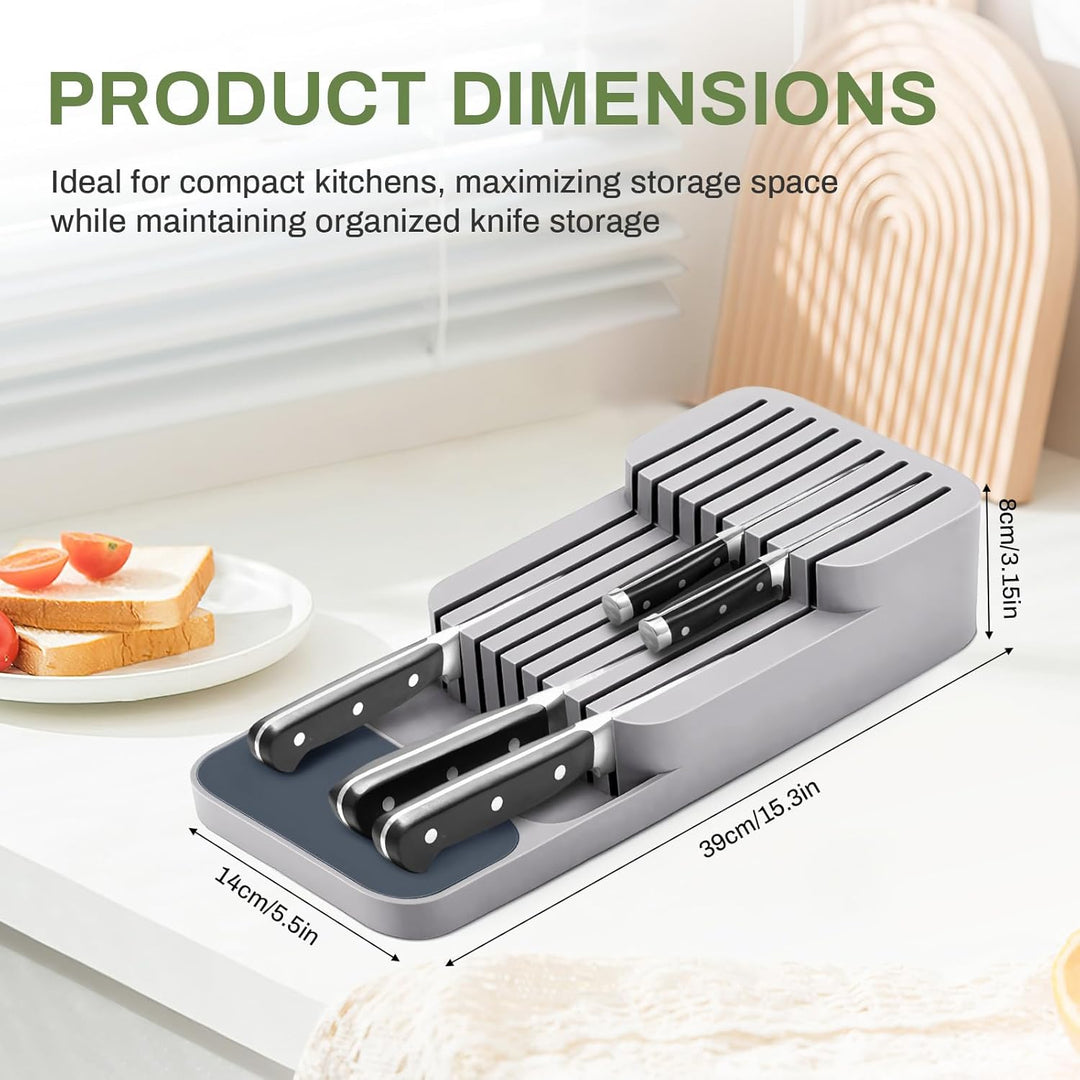 Messer Organizer Schublade,Messerblock ohne Messer,Verbesserte Messerblock für Schublade,Schubladen-