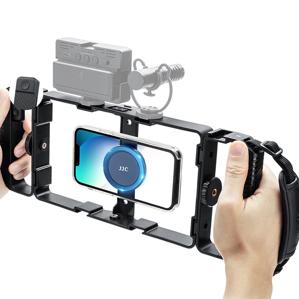JJC Universelles Magnetic Handy Video Rig Fernbedienungs Set für iPhone 15 14 13 12 11 Pro Max Huawe