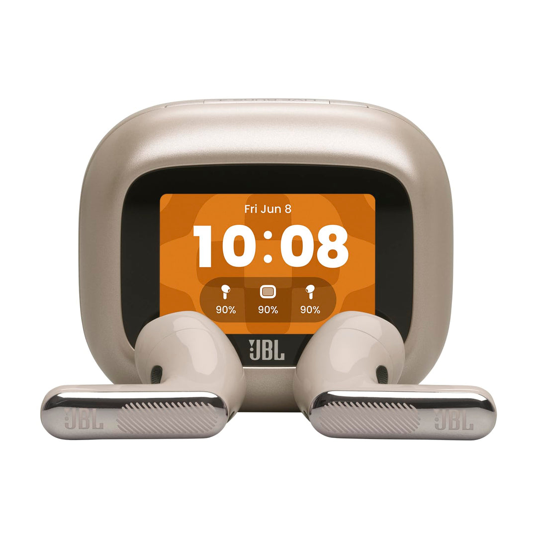 JBL Live Flex 4, Kabellose Noise-Cancelling-Ohrhörer, Champagner | Hi-Res Audio, Smart Charging Case