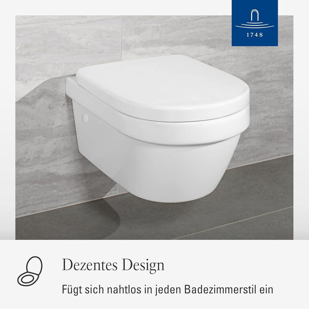 Villeroy & Boch WC-Sitz Architectura Compact - Toilettendeckel Weiss glänzend aus robustem Duroplast