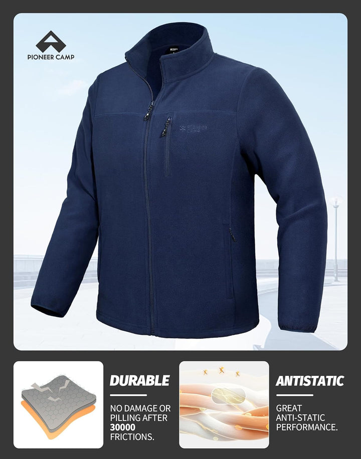 Pioneer Camp Herren Fleecejacke Full Zip Outdoor Polar Leicht Winddicht Jacke mit Reissverschluss S