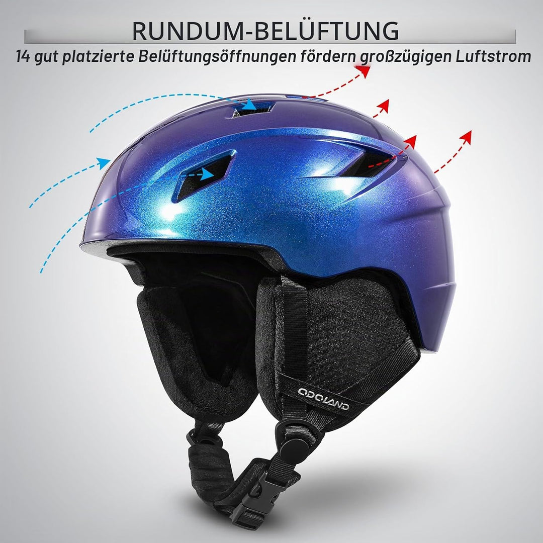 Odoland Skihelm und Skibrille Set Snowboardhelm mit Snowboardbrille für Damen und Herren Ski Goggles