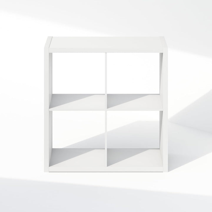 Furinno Cubic Offenes Rückwand-Multifunktionsregal für Kleidung & Schrankaufbewahrung, 4-Fächer, Wei