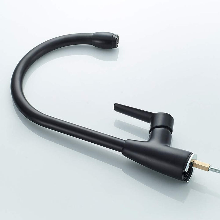 Ibergrif Arial, Hoch Küchenarmatur, Spültischbatterie mit Schwenkbarer Auslauf Schwarz, Schwarz