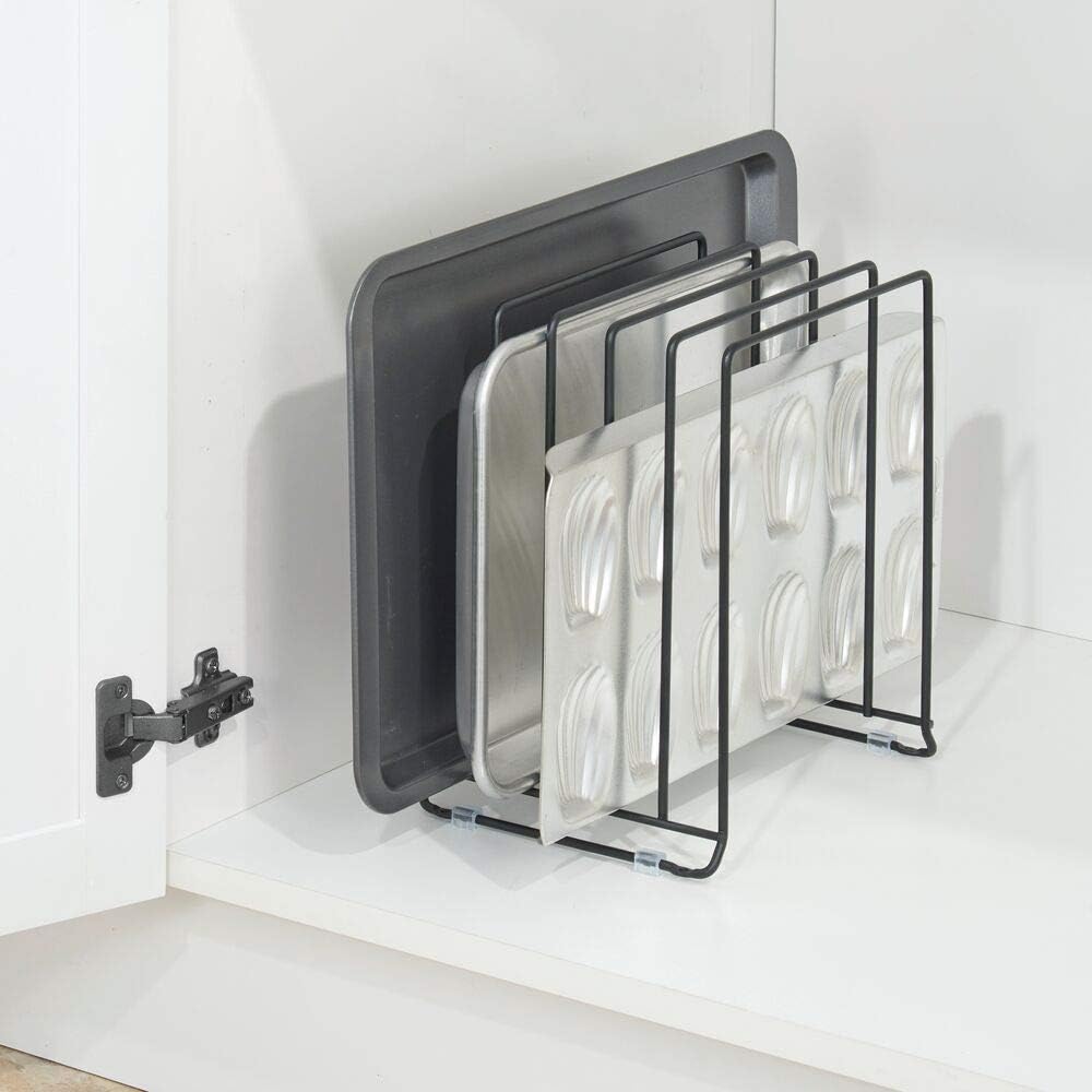 mDesign Topfdeckel und Pfannenregal – Metalldrahtregal für Schränke, Speisekammern oder Küchenoberfl