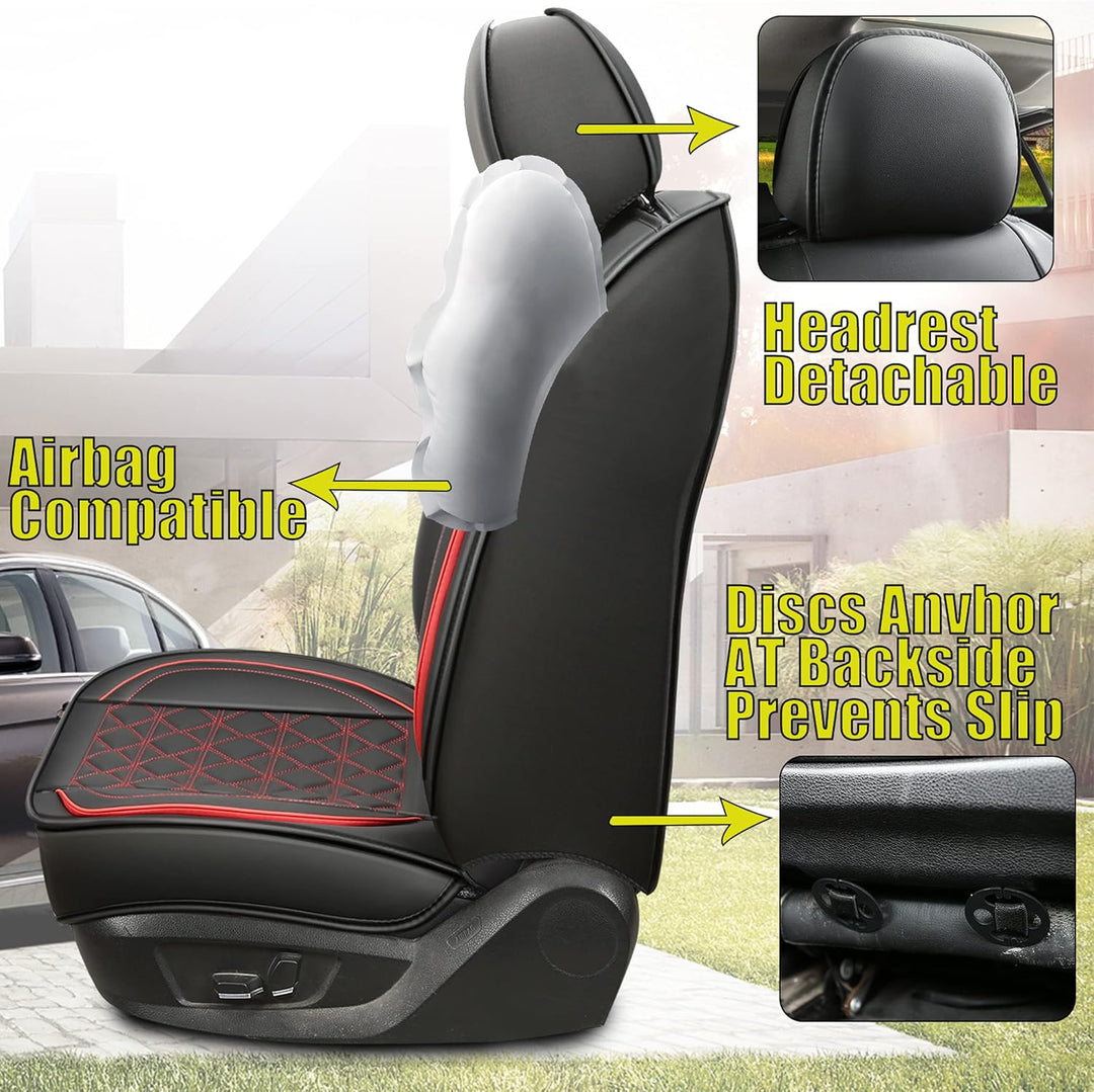 JDWBT Luxus Autositzbezüge Kunstleder Komplettset, Sitzbezüge Auto Universal, Auto sitzbezüge Kompat