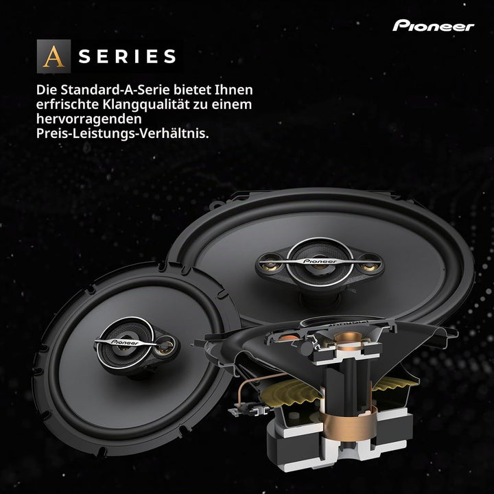 Pioneer TS-A6881F 6 x 8 4-Weg-Koaxial-Lautsprecher Set mit 2 Lautsprechern (je 350 W max., 80 W Sinu