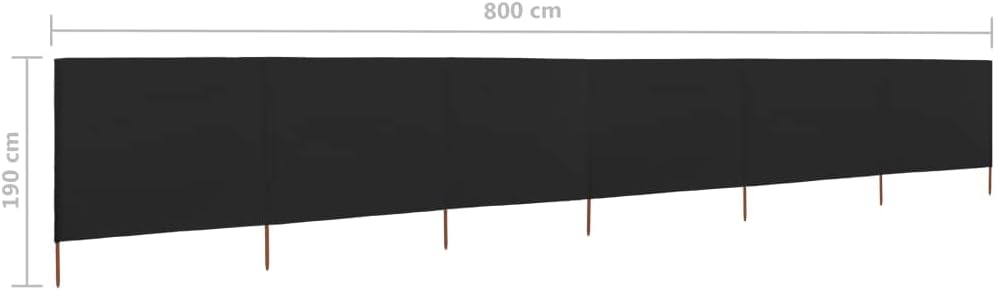 Myheimly Windschutzgewebe,Windschutz Sichtschutz Balkon,Sichtschutzzaun Schwarz,800 x 160 cm 800 x 1