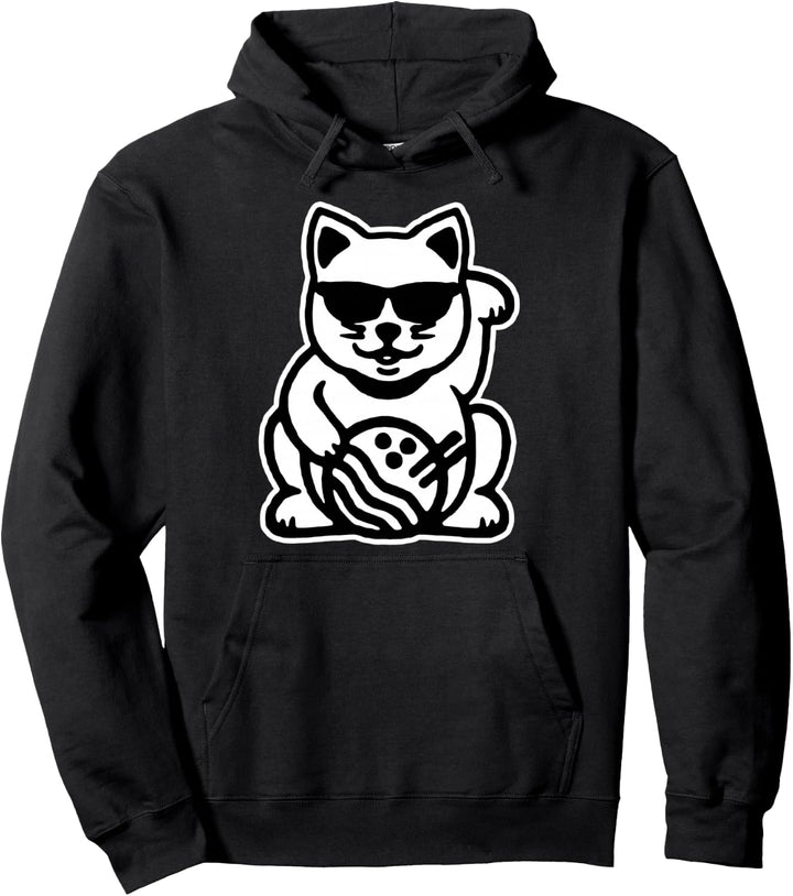 Maneki neko Beckoning Lucky Yoga Cool Sonnenbrille Katze Pullover Hoodie
