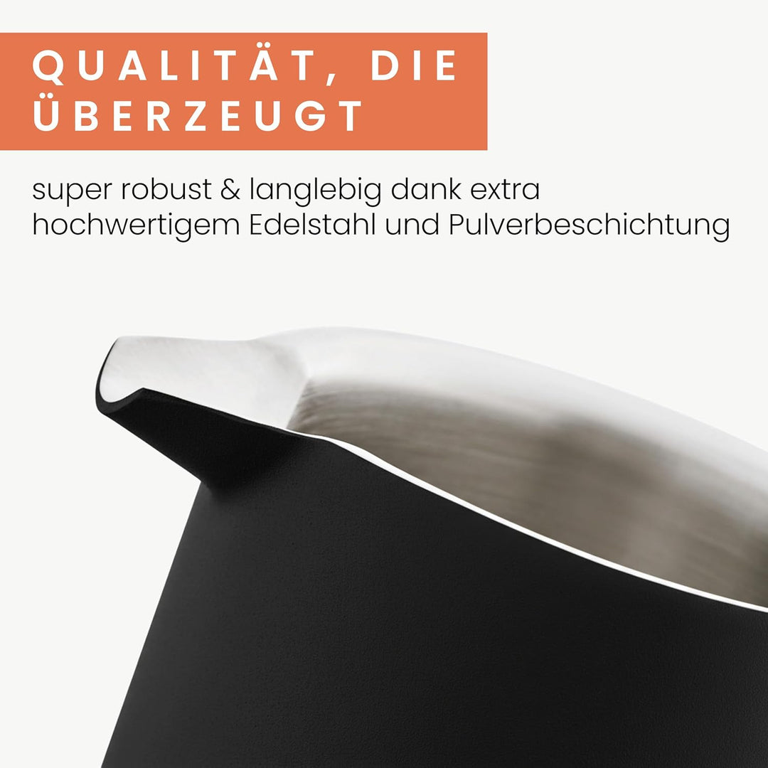Groenenberg French Press Black 600 ml o. 1 Liter I Hochwertige Kaffeepresse mit Thermo Warmhalte-Fun