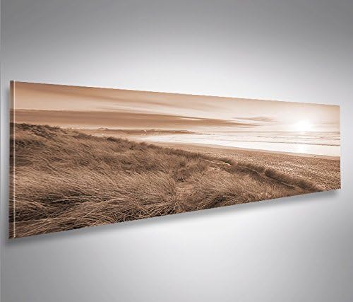 islandburner Bild Bilder auf Leinwand Dünen Sepia Nordseestrand Panorama XXL Poster Leinwandbild Wan