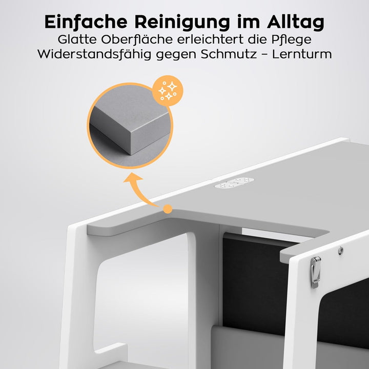 Tulano Mooby 35 Lernturm 3 in 1 für Kinder ab 1 Jahr – Montessori Kitchen Helper umbaubar zu Tisch m