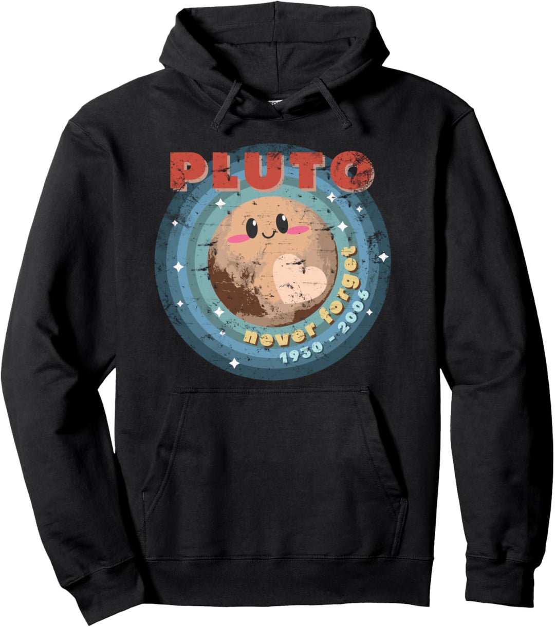 Never Forget Pluto Shirt Vintage Retro Nerdy Science Pullover Hoodie