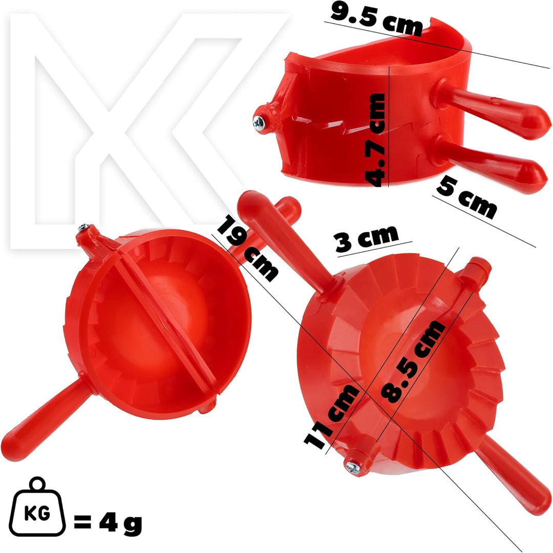 KADAX Teigtaschenformer, Rote/Grüne Form für Teigtaschen und Ravioli, Pierogi-Maker, Knödel Ausstech