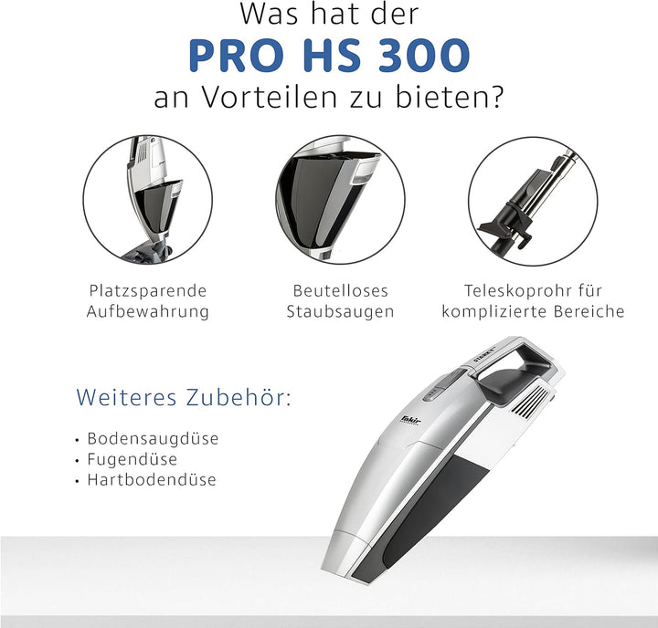 Fakir Starky Pro HS 300 Hand- und Stielstaubsauger 700 W, 2-in-1 beutelloser Staubsauger, 2 Leistung