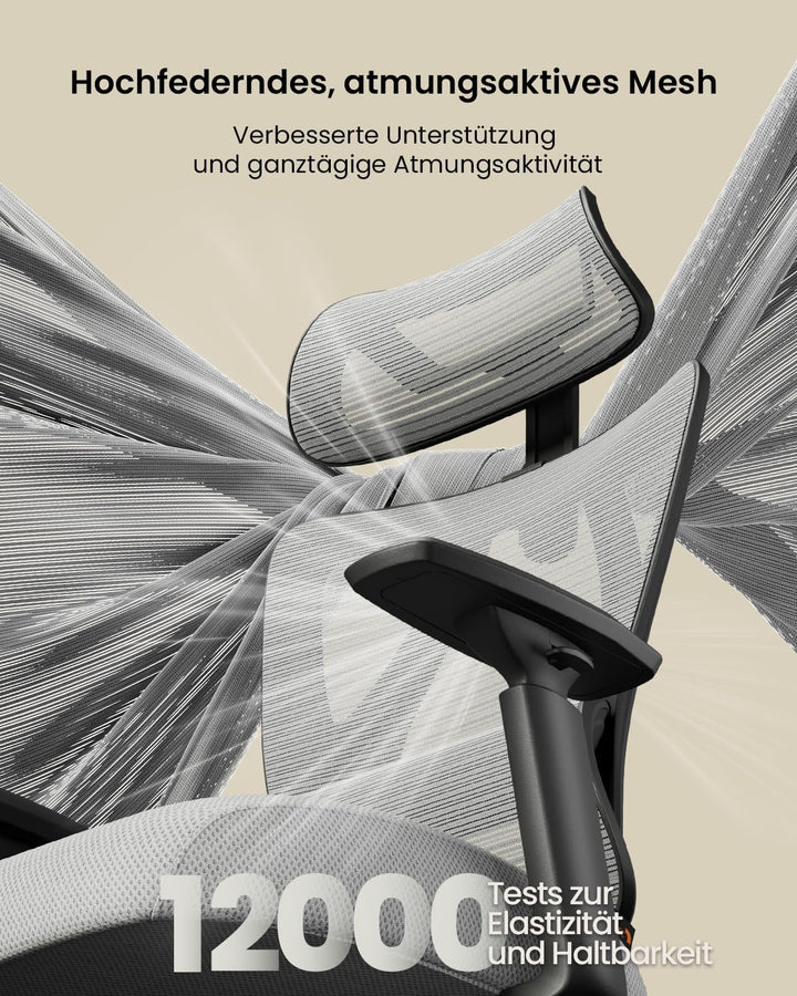 ProtoArc EC100 Ergonomischer Bürostuhl – Computer-Schreibtischstuhl mit 10 cm dickem Federkissen, Le