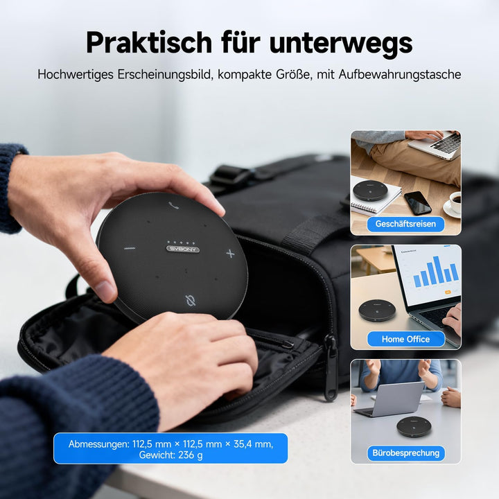 SVBONY SVHub Omni2 Konferenzlautsprecher und Mikrofon, Tragbare Freisprecheinrichtung, 4 Geräuschunt