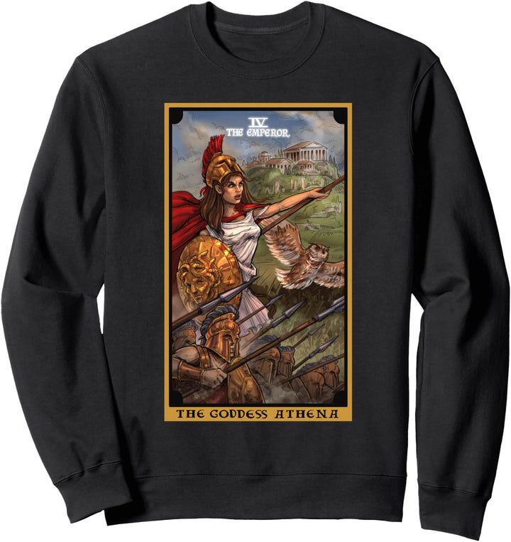 Tarotkarte mit der Göttin Athena, griechische Mythologie Sweatshirt